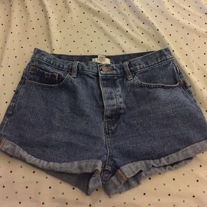 high waisted jean shorts
