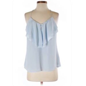 Light blue silk flowy BR tank