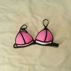 Pink, White & Black Swim Top