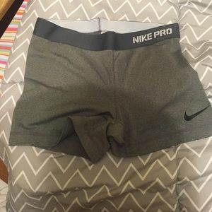 Grey Nike pro shorts