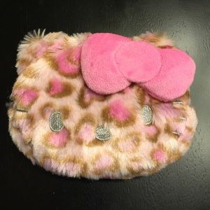 Hello Kitty furry makeup pouch!