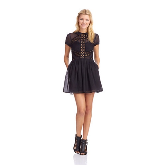 FP All That Talk Cap-Sleeve Point-Collar Dress