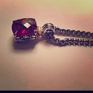 David Yurman Inspired Red Gemstone necklace