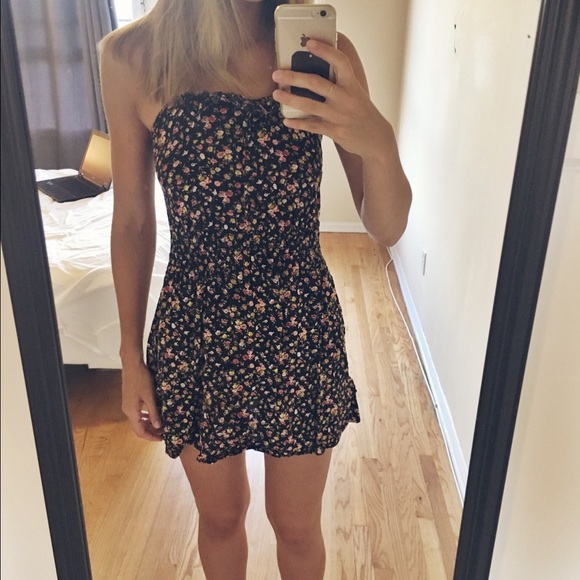 Flower print mini dress with bow