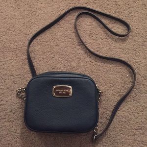Blue Michael Kors crossbody purse