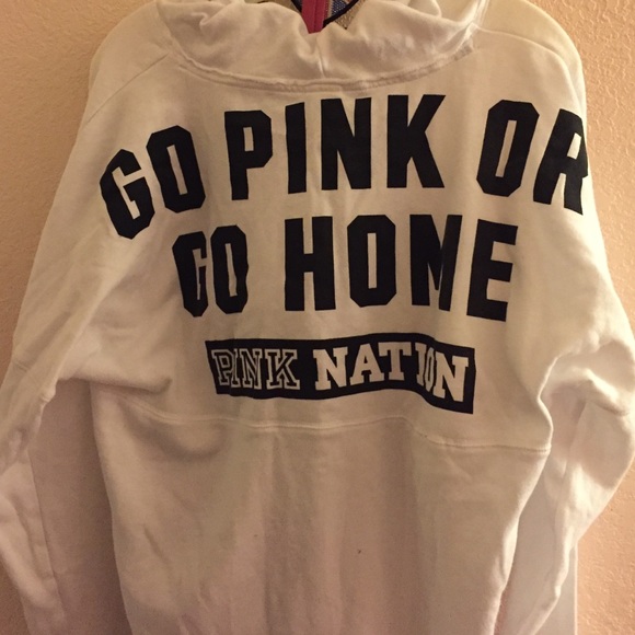 White PINK brand pullover hoodie