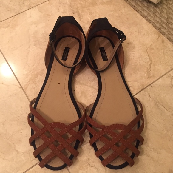 Zara ankle strap flat sandals
