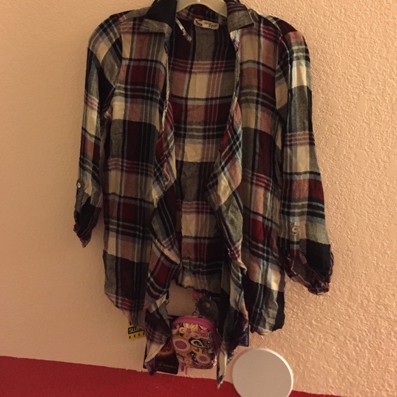 Ruffled flannel shirt