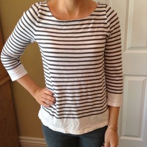 J. Crew Grey Stripe Top