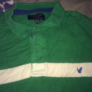 A green and white striped shirt