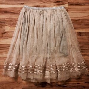 Champagne tulle knee length skirt