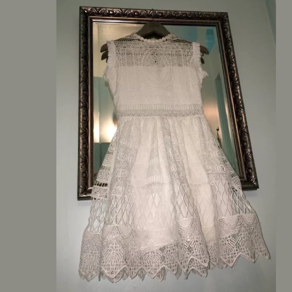 โจ SOLD ๐ ALEXIS Sage Lace Fit & Flare Dress - Picture 4 of 4