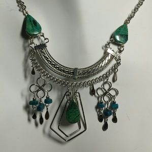 Alpaca silver & Turquoise necklace, N-8