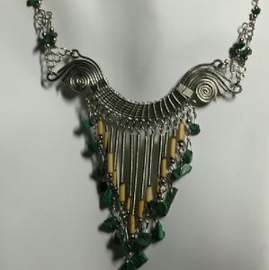 Alpaca silver & Turquoise necklace, N-14