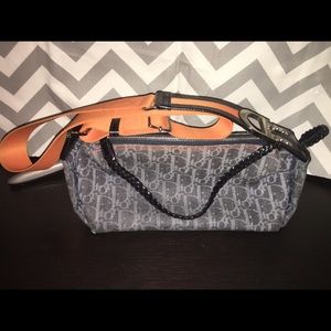 Christian Dior Monogram DenimxOrange Small Satchel