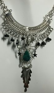 Alpaca silver & Turquoise necklace, N-16