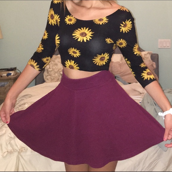 maroon skater skirt