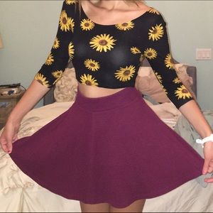 maroon skater skirt