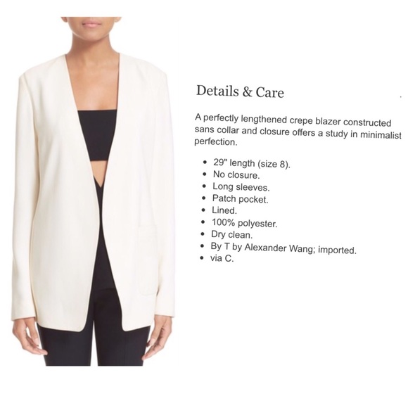 T by Alexander Wang Open Crepe Blazer - Picture 2 of 4