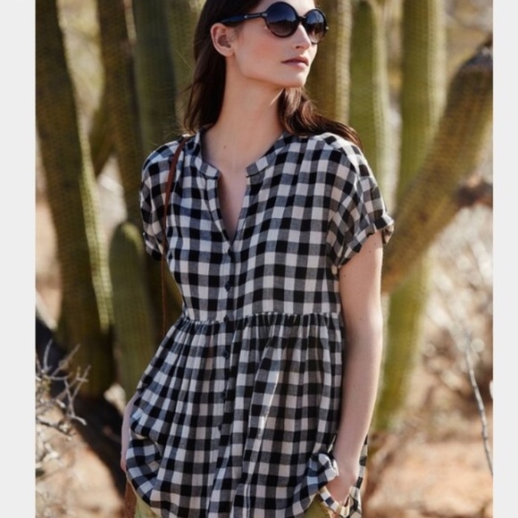 Plaid Anthropologie Top