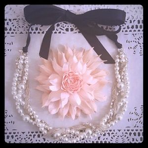 NY&Co Multi Strand Pearl and Rhinestone Necklace