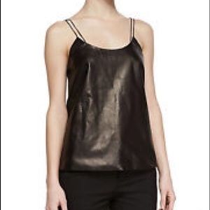 Leather front, silk back Vince spaghetti strap