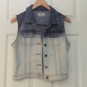 Ombré denim vest