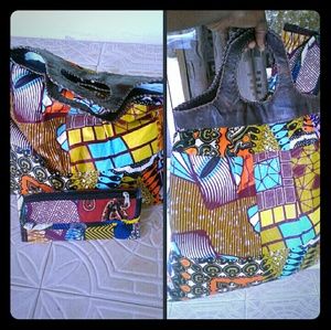 African printed handbag