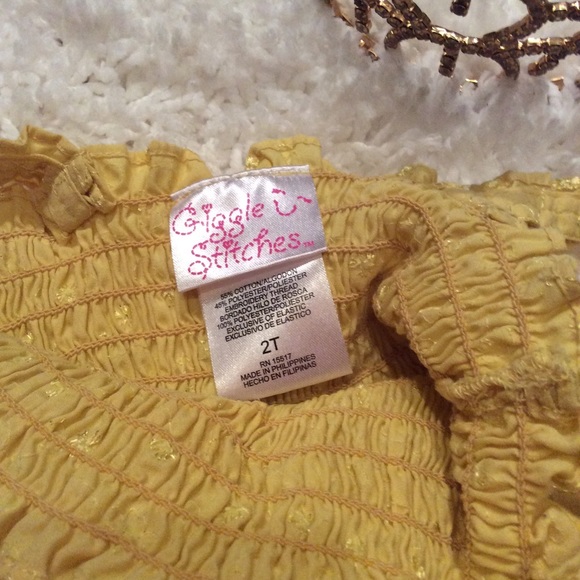 🌹 HP Giggle Stitches Girls Yellow Dress Size 2T - Picture 2 of 2
