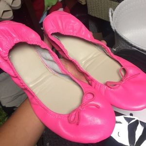Hot pink flats