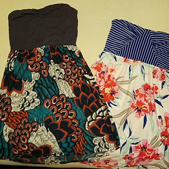 2 Roxy strapless dresses