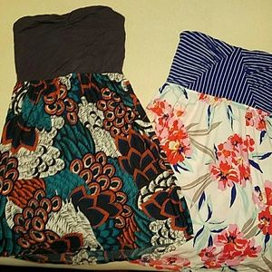 2 Roxy strapless dresses