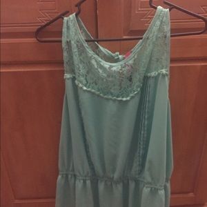 Mint green lace tank top