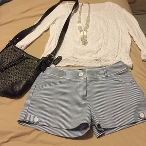 Cute Blue and White Striped Shorts