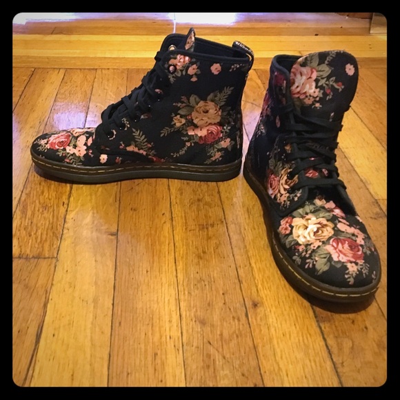 Floral Doc Marten combat boots