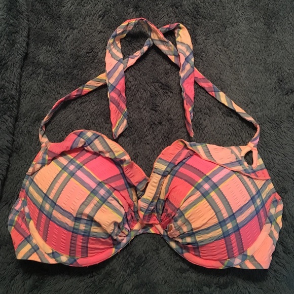 Victoria's Secret Pink Plaid Swim Suit Top - Picture 1 of 4