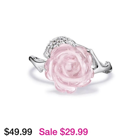 Sterling Silver Rose Quarts Ring