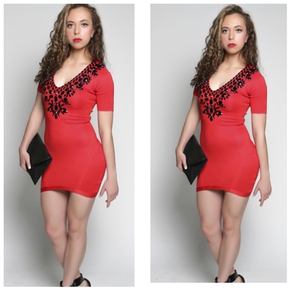 Beautiful Red Bandage Dress