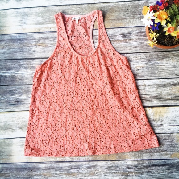 MOVING SALE‼️Everly Life's a Peach Lacy Racerback - Picture 2 of 4