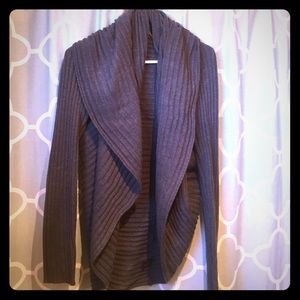 Charcoal grey cocoon cowl neck cardigan