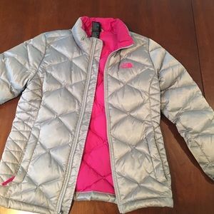 Girls North Face puffy jacket