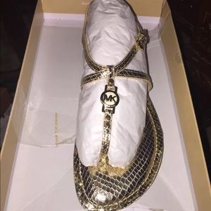 Michael Kors bethany sandals gold leather size 7