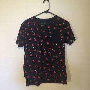 Beer Pong Graphic Tee w/ Front Pocket (Navy)