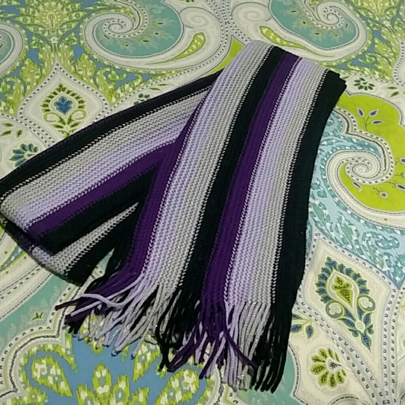 Cute purple and black winter scarf