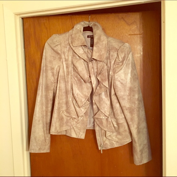Cream Leather Jacket