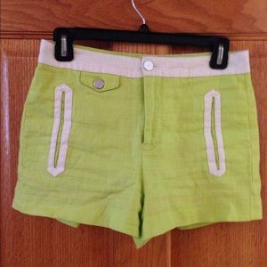 Bright green shorts