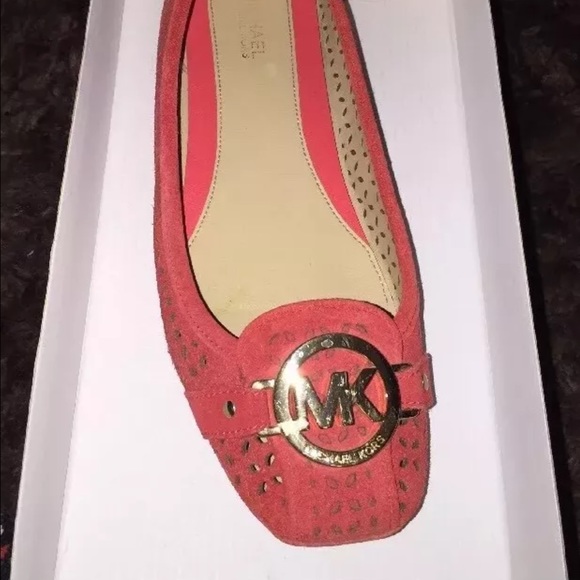 Michael kors fulton moc coral reef suede flats