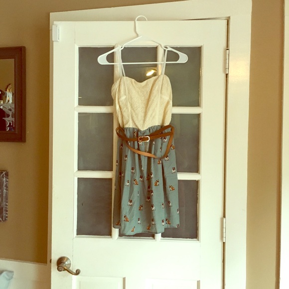 Bulldog printed dress, NWOT