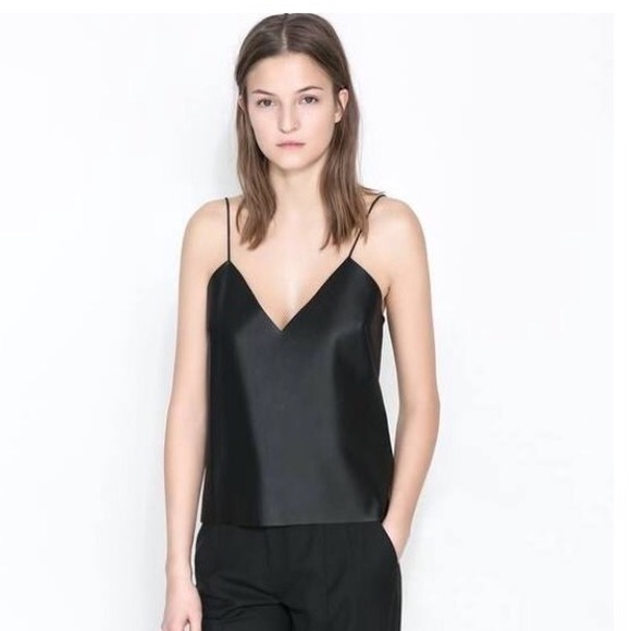 Zara faux leather top
