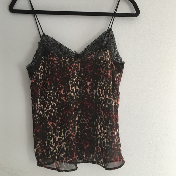 Zara Sheer Black and Red Lingerie-Inspired Top - Picture 1 of 3
